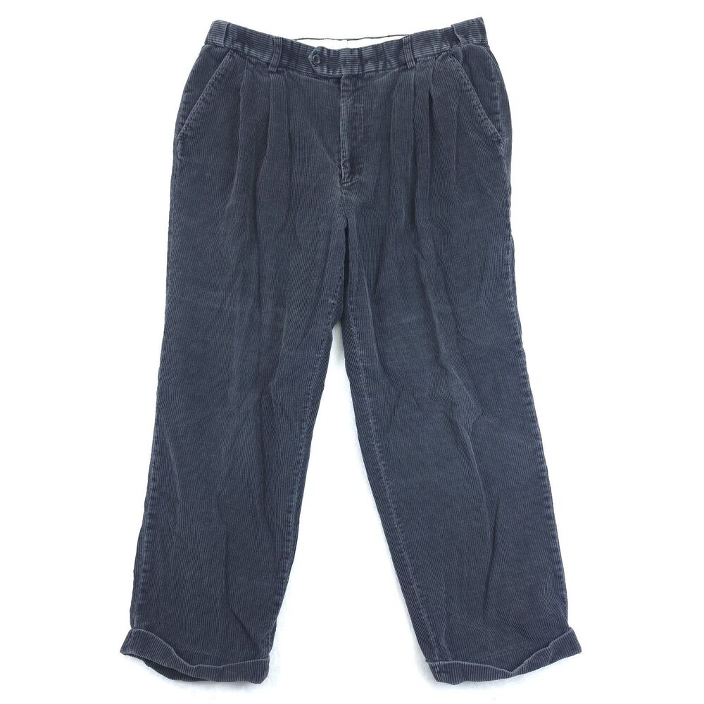 Pendleton Mens Pleated Front Cuffed Hem Straight Leg Pants Size 36x30 Blue